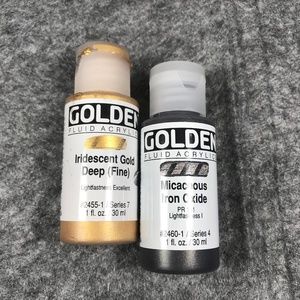 Golden Fluid Acrylic Iridescent Gold and Iron Ox